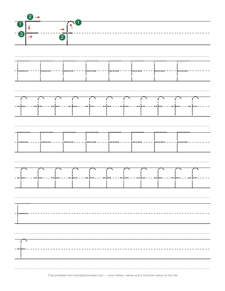 Letter F tracing worksheet