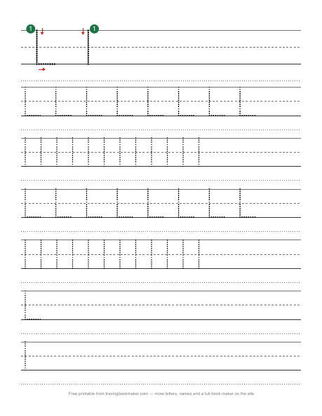 Letter L tracing worksheet