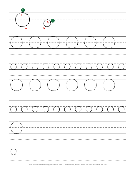 Letter O tracing worksheet