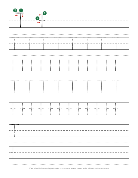 Letter T tracing worksheet
