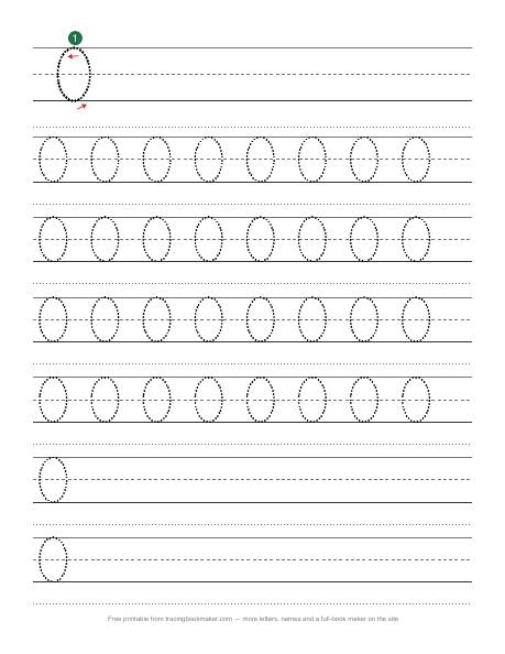 Number 0 tracing worksheet