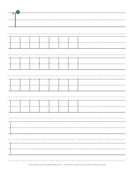 Number 1 tracing worksheet