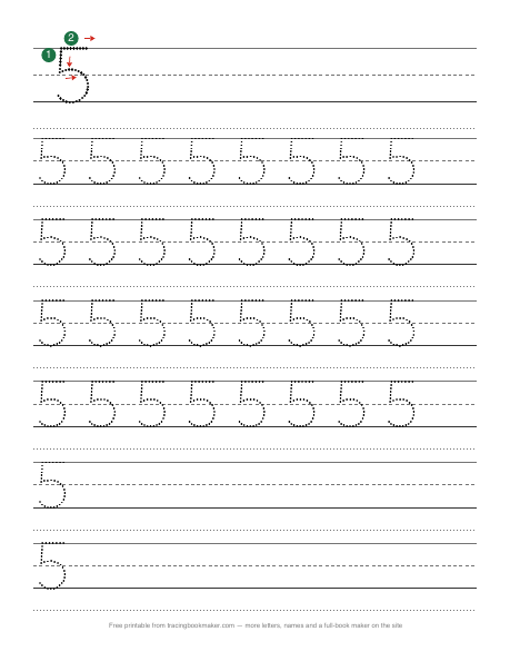 Number 5 tracing worksheet