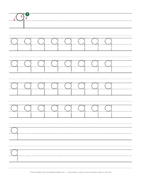 Number 9 tracing worksheet