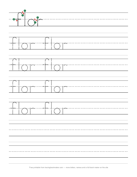 Hoja de trazos de la palabra flor