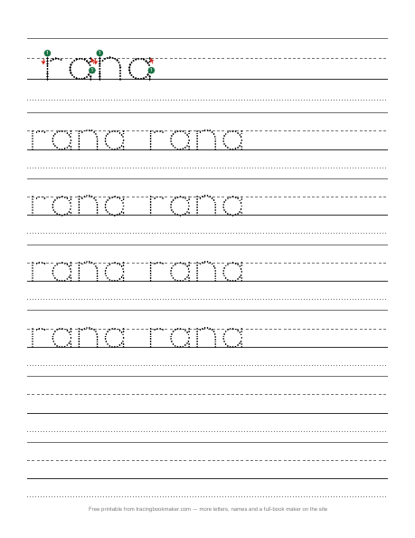 Hoja de trazos de la palabra rana