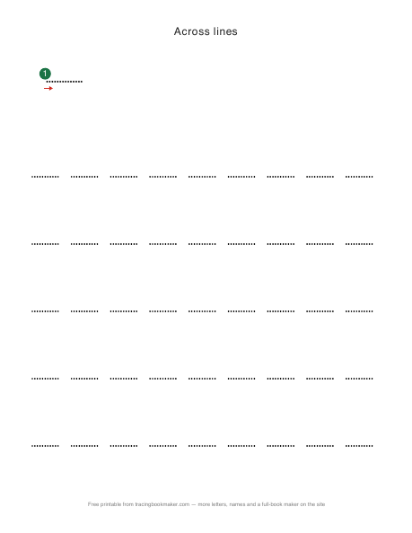 Across lines pre-writing tracing worksheet