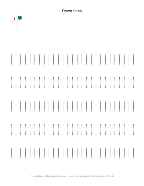 Down lines pre-writing tracing worksheet