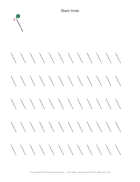Slant lines pre-writing tracing worksheet