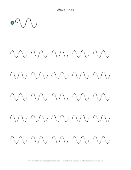 Waves pre-writing tracing worksheet