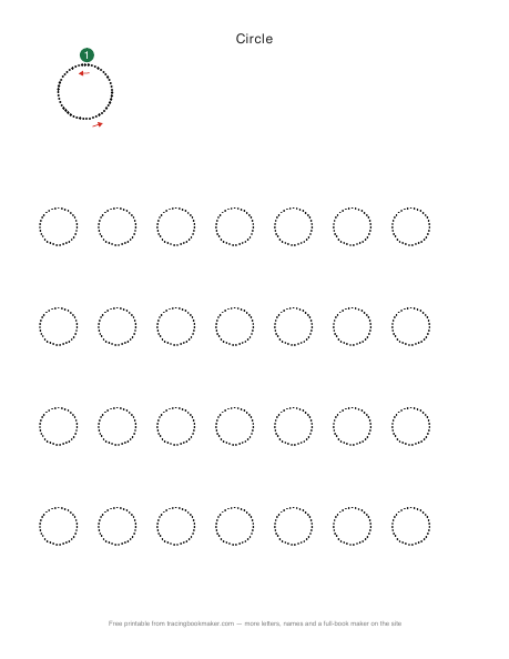 Circle shape tracing worksheet