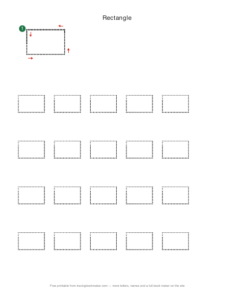 Rectangle shape tracing worksheet