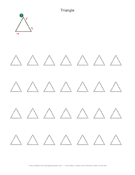 Triangle shape tracing worksheet