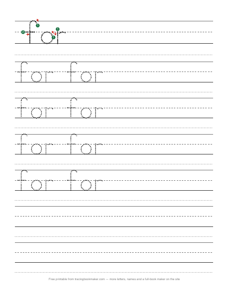 Sight word for tracing worksheet