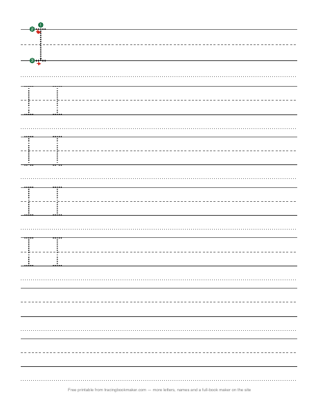 Sight word I tracing worksheet